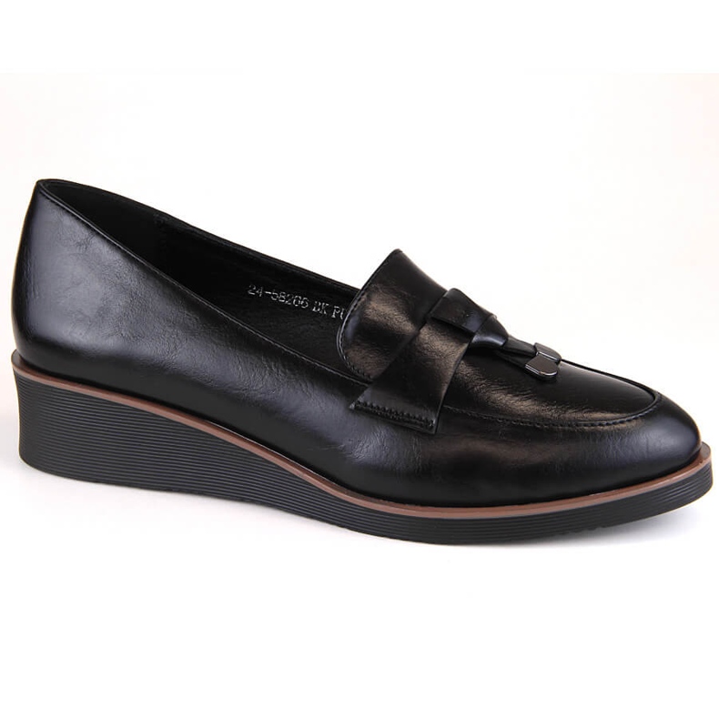 Pantofi negri cu pană slip-on de damă Vinceza 58266 negru
