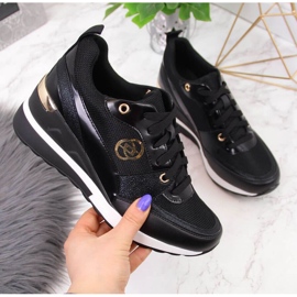 Pantofi cu pană eVento W EVE274A, negri negru Pantofi cu pană eVento W EVE274A, negri negru