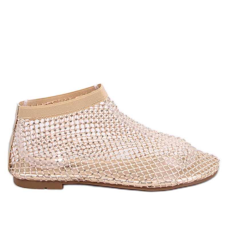 Sandale Peyton Gold din plasă cu strasuri bej Sandale Peyton Gold din plasă cu strasuri bej