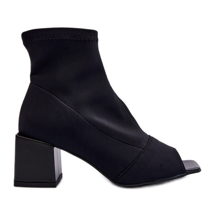 Zazoo 2876 Cizme Damă Cu Toc Înalt Cu Degete Deschise, Negru