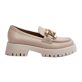 Mocasini De Dama Piele Cu Decorat CheBello 4369 Bej Mocasini De Dama Piele Cu Decorat CheBello 4369 Bej
