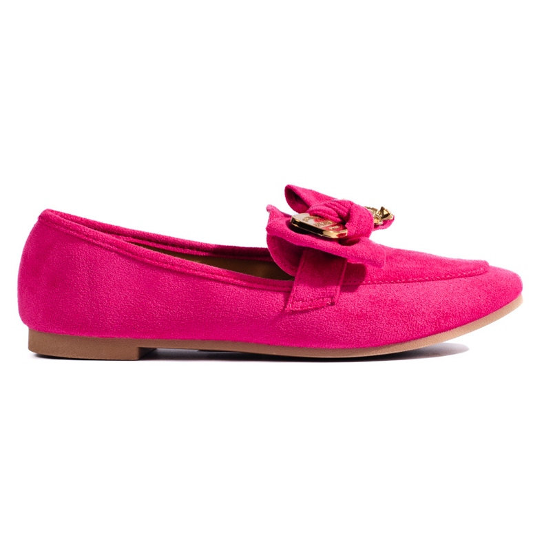 Mocasini de dama din piele intoarsa fucsia roz
