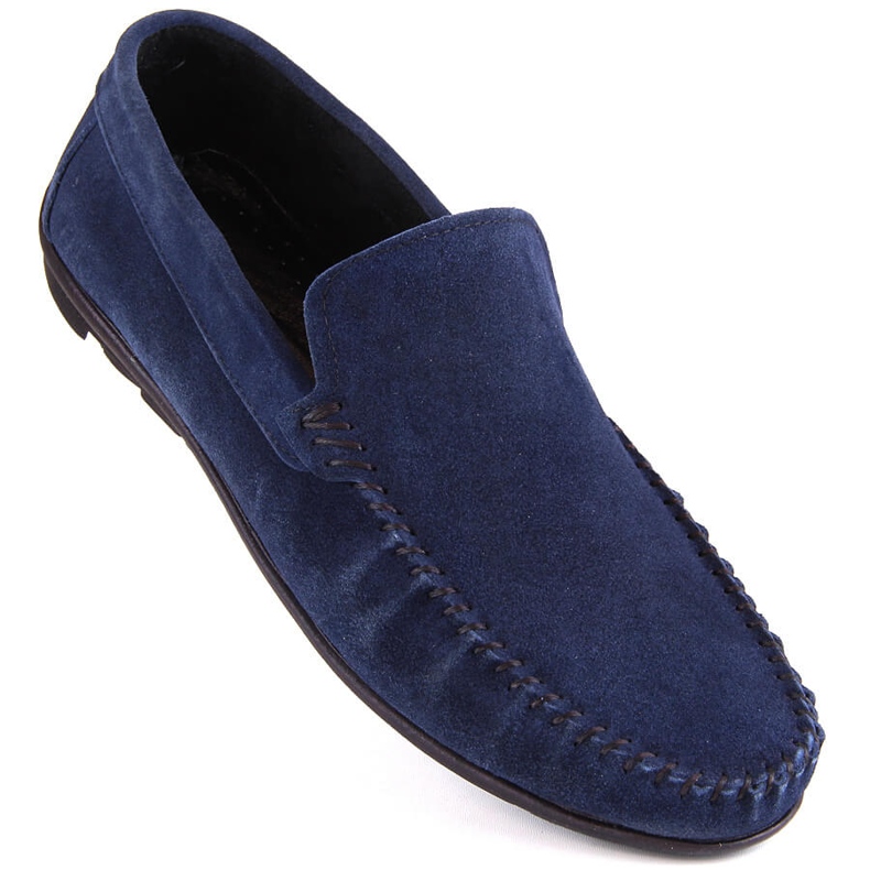 Pantofi de piele intoarsa pentru barbati, mocasini bleumarin T.Sokolski W1401-2 albastru
