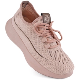 Pantofi sport slip-on pentru damă, ajurat, nud Big Star NN274664 roz Pantofi sport slip-on pentru damă, ajurat, nud Big Star NN274664 roz