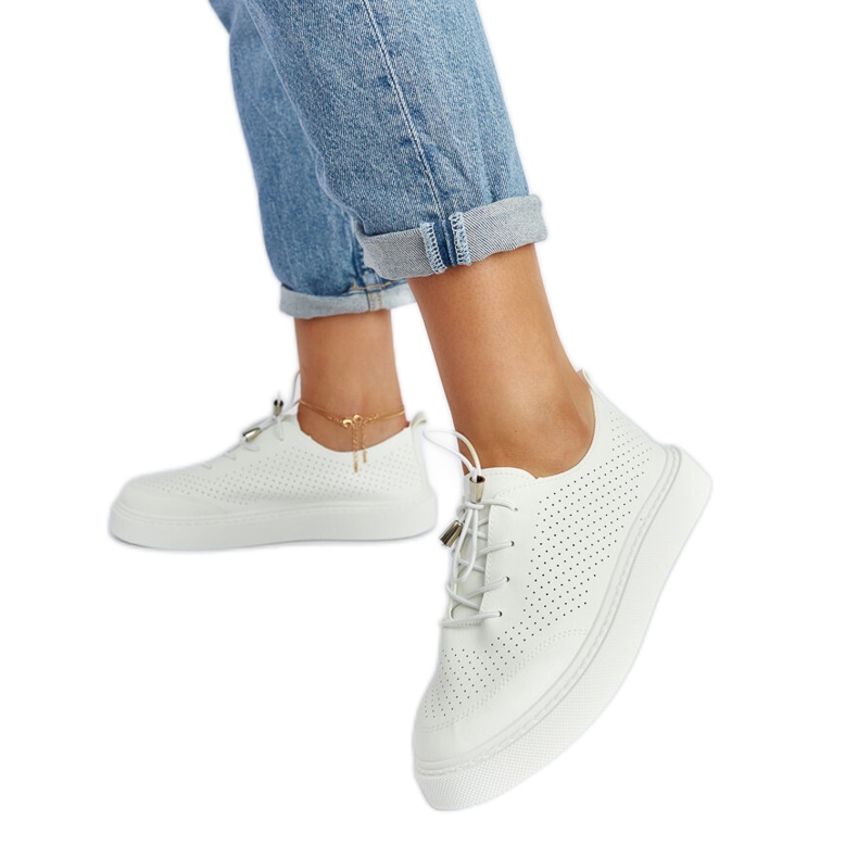 Tenisi Laytonville albi perforați