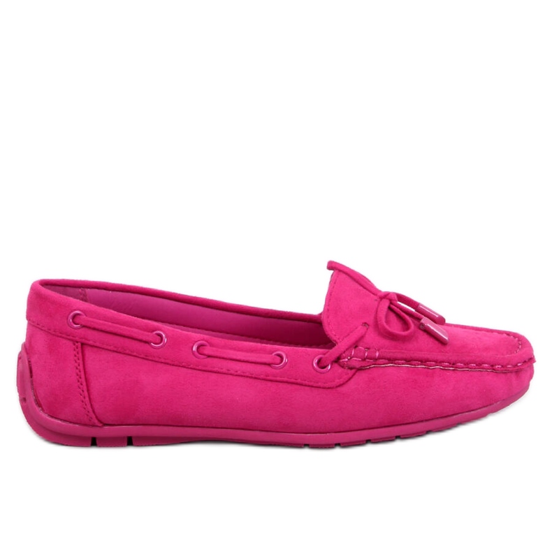 Mocasini Wards din piele intoarsa fuchsia roz