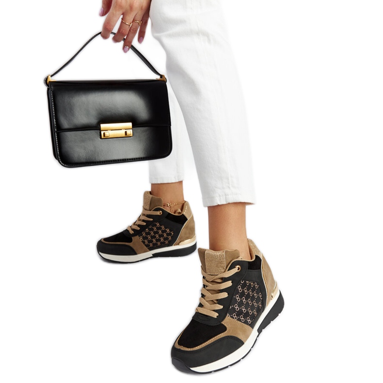 Tenisi Black Chestnut cu pană negru Tenisi Black Chestnut cu pană negru