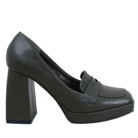 Mocasini cu toc Entee Green verde Mocasini cu toc Entee Green verde