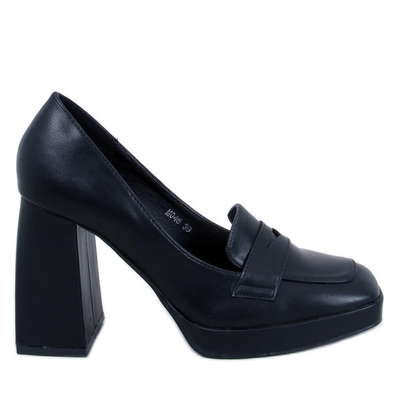 Mocasini cu toc inalt de la Entee Black negru Mocasini cu toc inalt de la Entee Black negru