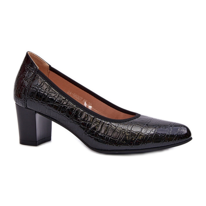 Vinceza Pompe brevetate cu imprimare Zinnia Neagră negru