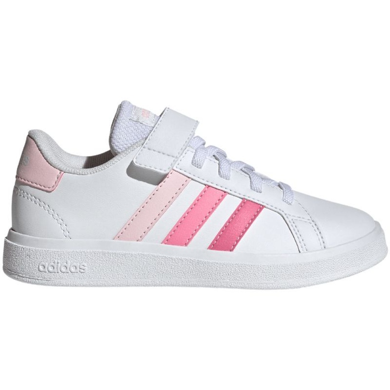 Pantofi Adidas Grand Court Elastic Lace și Top Strap Jr IG4838 alb Pantofi Adidas Grand Court Elastic Lace și Top Strap Jr IG4838 alb