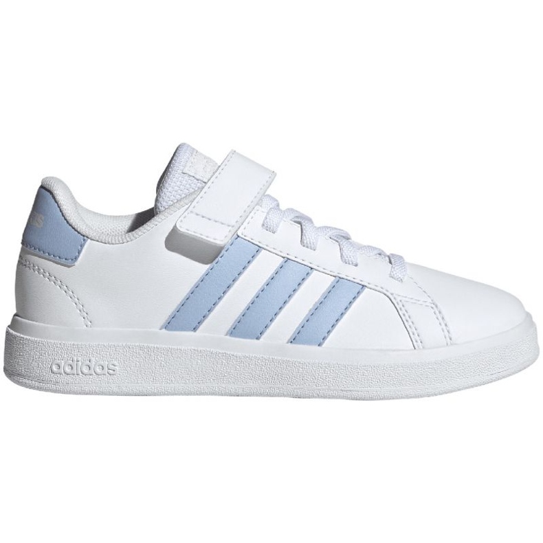 Pantofi Adidas Grand Court Elastic Lace și Top Strap Jr IG4841 alb Pantofi Adidas Grand Court Elastic Lace și Top Strap Jr IG4841 alb