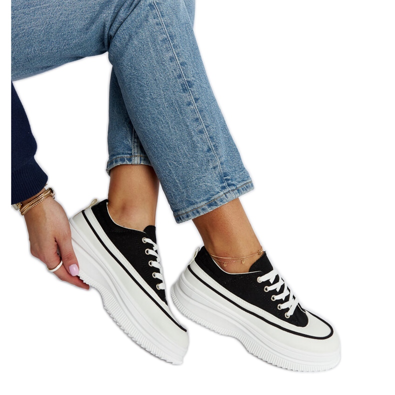 Tenisi negri cu platformă Plesio negru