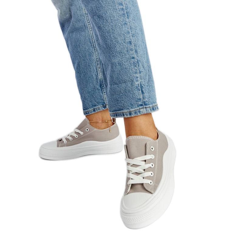 Tenisi gri cu platformă Blais