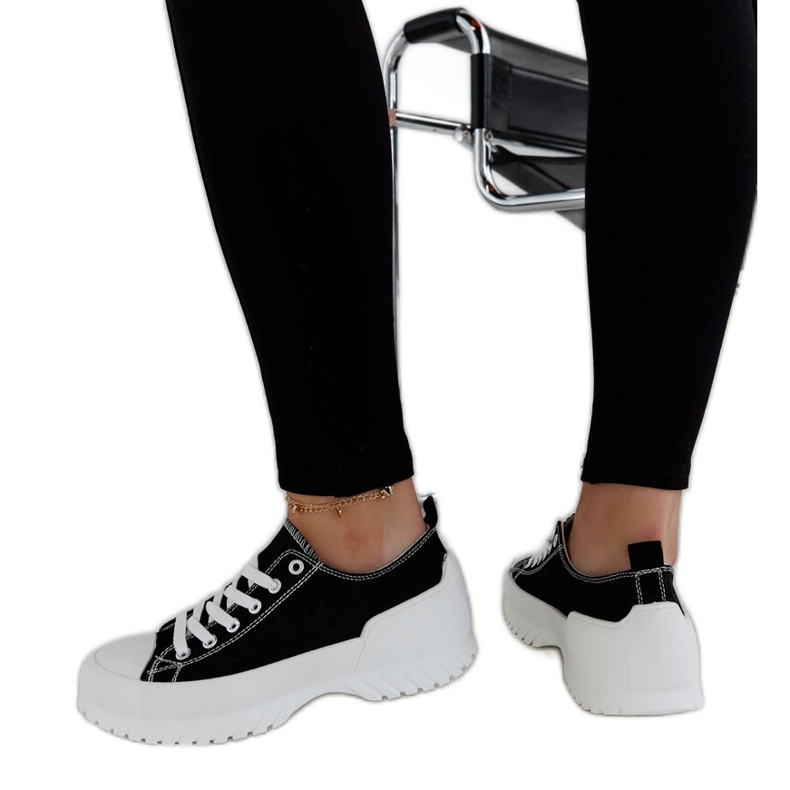 Tenisi negri cu platformă Monteleone negru