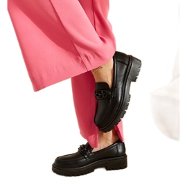 Mocasini negri cu catarama Lyle negru