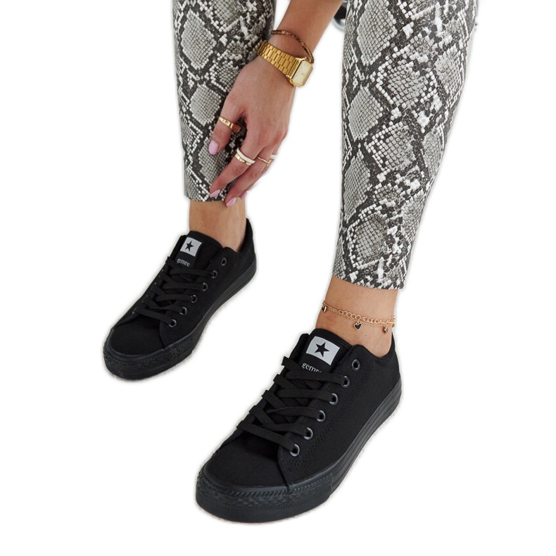 Tenisi Rocky din material negru