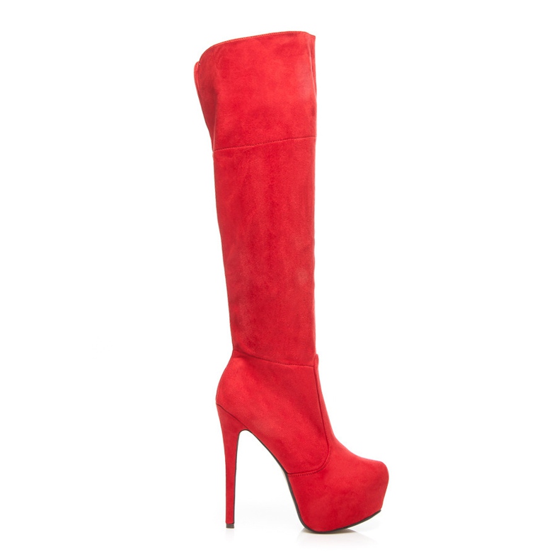 Comer Cizme cu platformă din piele de căprioară roșu Comer Cizme cu platformă din piele de căprioară roșu