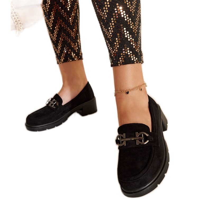 Mocasini Tytti din piele intoarsa neagra negru