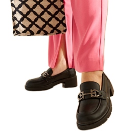 Mocasini negri din piele ecologică Tytti negru