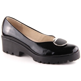 Pantofi dama din piele lacuita cu decor Filippo DP4569 negru
