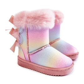 Cizme izolate pentru copii, cu arcuri, cizme de zăpadă multi -colorate roz Cizme izolate pentru copii, cu arcuri, cizme de zăpadă multi -colorate roz