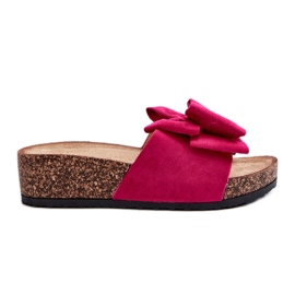 Flip-flops de damă pe platformă din plută cu fundă Fuchsia Tarena roz