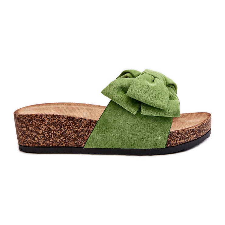 Flip-flops de damă pe platformă din plută cu fundă, verde Tarena