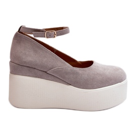 Espadrile de damă pe o pană Malla gri Espadrile de damă pe o pană Malla gri