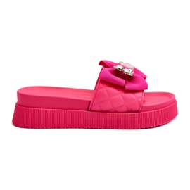 Flip Flops Damă Cu Fundă și Ursuleț Fuchsia Katterina roz
