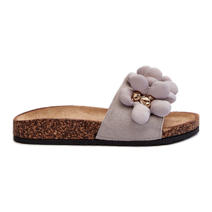 Flip-flops Dama Cu Decoratiuni Gri Bunlia
