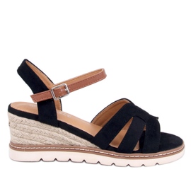Rosco Sandale espadrile cu pane negre negru
