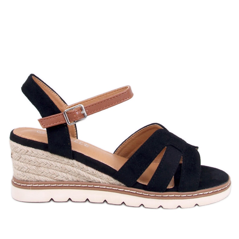 Rosco Sandale espadrile cu pane negre negru