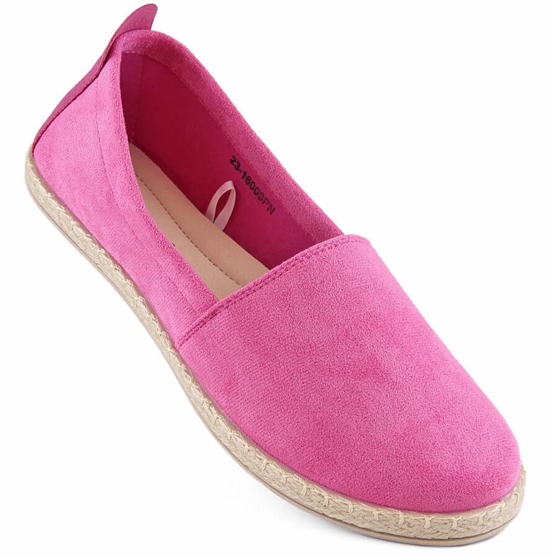 Espadrile cu slip-on damă din piele intoarsa, roz Potocki W16009