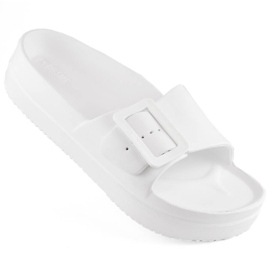 Flip-flops de damă cu platformă din spumă cu cataramă, alb Big Star NN274A661 Flip-flops de damă cu platformă din spumă cu cataramă, alb Big Star NN274A661