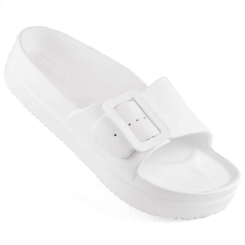 Flip-flops de damă cu platformă din spumă cu cataramă, alb Big Star NN274A661