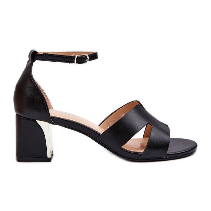 Sandale de damă cu toc înalt negru Irivana