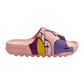 Flip-flops din cauciuc cu imprimeu monștri roz Flip-flops din cauciuc cu imprimeu monștri roz