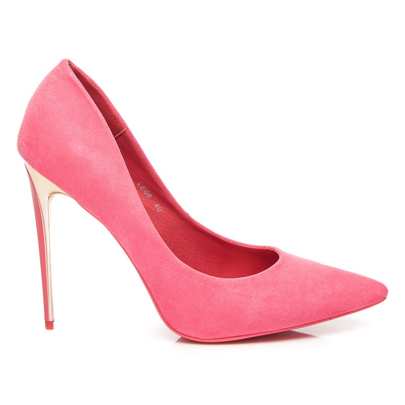 Seastar Pompe din piele intoarsa pe toc roz