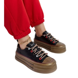 Tenisi negri pe platforma GOE NN2N4053 negru