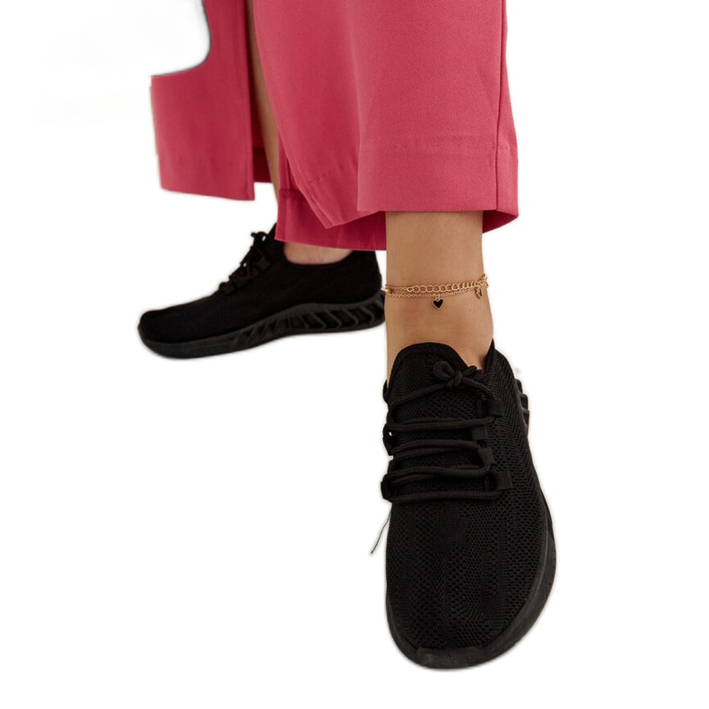 Tenisi Weekley din material negru