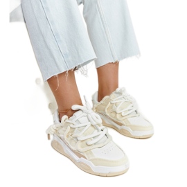 Adidași bej cu inserții din material Melilot Adidași bej cu inserții din material Melilot