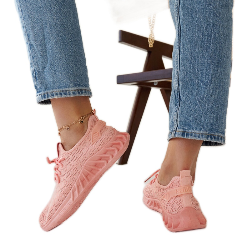 Tenisi roz din stofa Mira