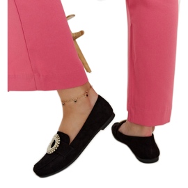 Mocasini negri decorati cu strasuri Celena negru Mocasini negri decorati cu strasuri Celena negru