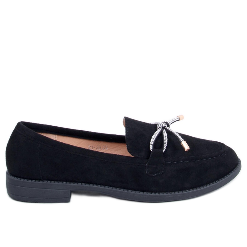 Mocasini de dama Saras Black din piele intoarsa negru
