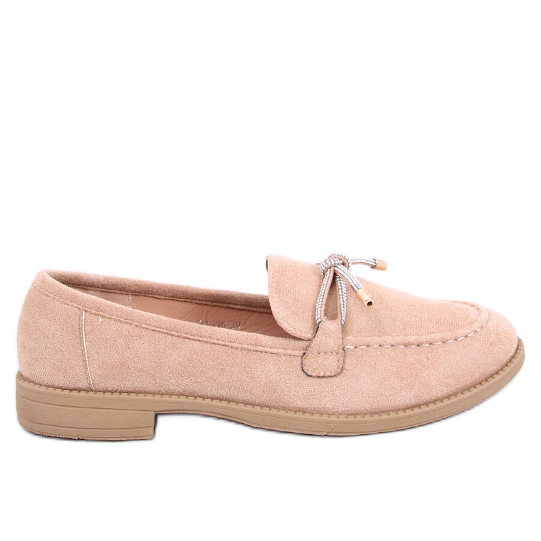 Mocasini de dama Saras Camel din piele intoarsa bej