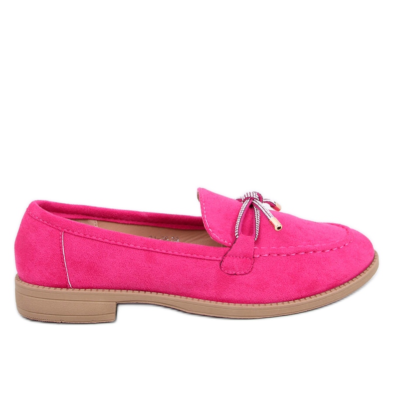 Mocasini de dama Saras Fuchsia din piele intoarsa roz
