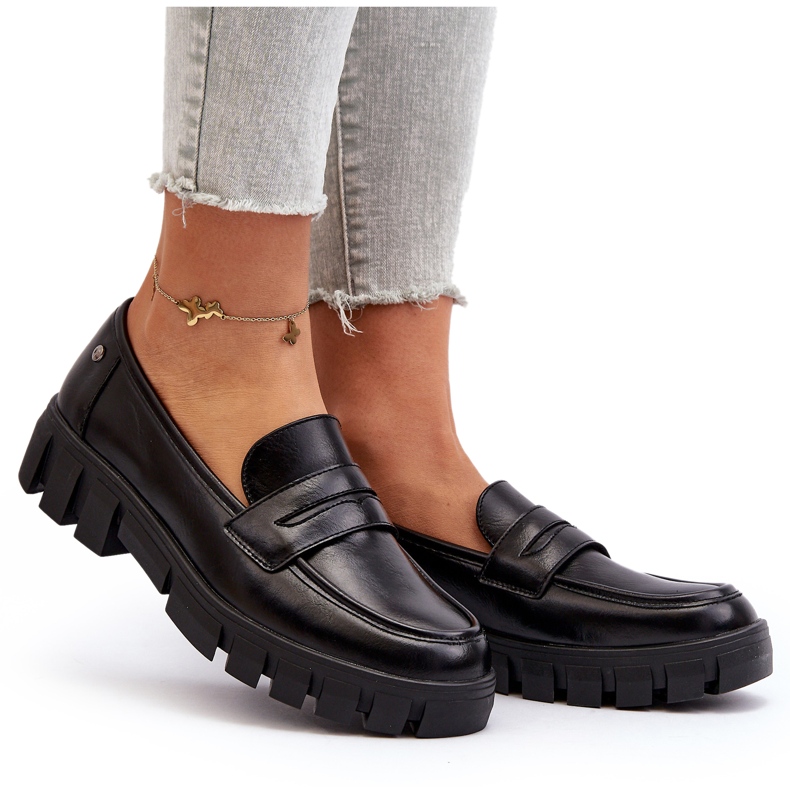 Vinceza Mocasini Dama Piele Eco Neagra Seravisa negru