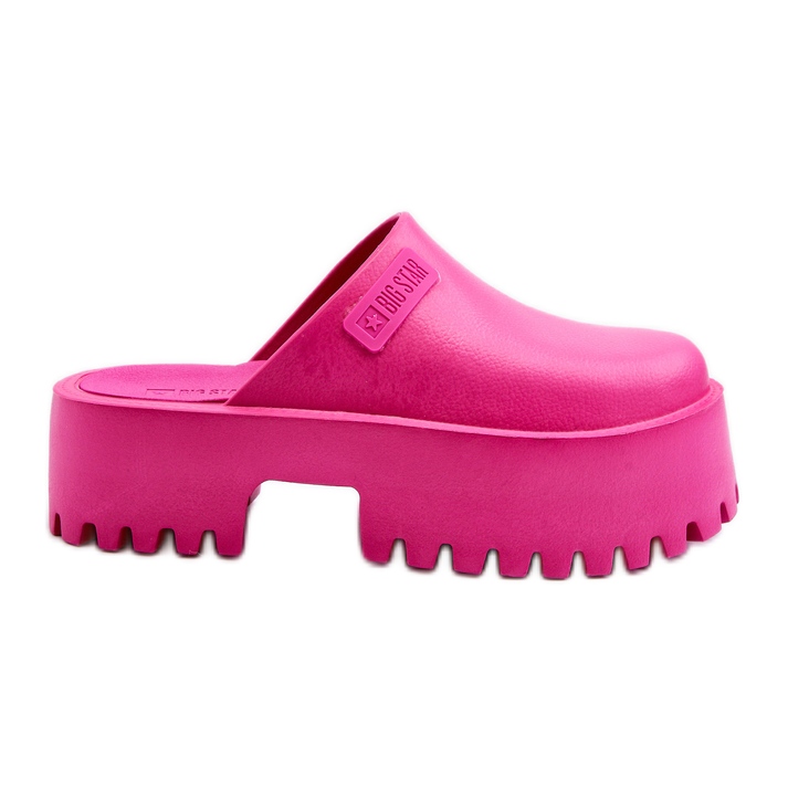 Flip-flops pentru damă pe o talpă masivă Big Star NN274019 fucsia roz
