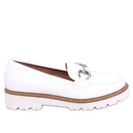 Mocasini dama Clays White alb